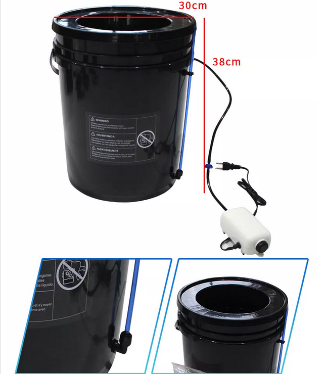 New Grozy 20L DWC Growing System Deep Water Culture Hydroponics Grow Bubble Kit