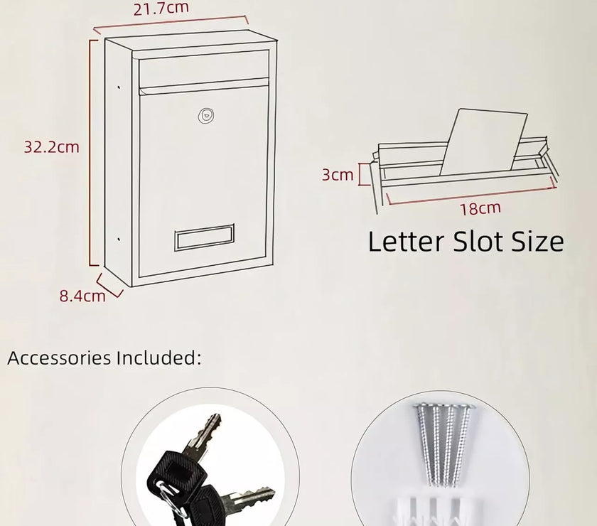 Safe Storage Dropbox Heavy Duty Steel Mailbox Locking Drop Box for Rent Payments Mail Key Cash Checks