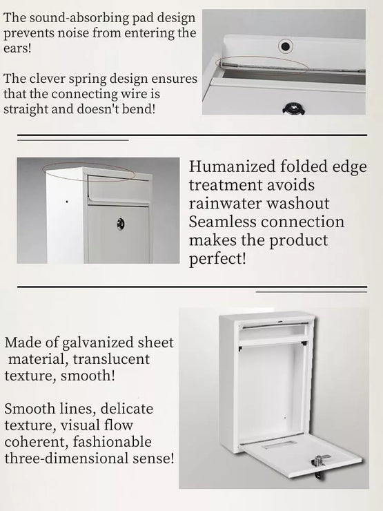 Safe Storage Dropbox Heavy Duty Steel Mailbox Locking Drop Box for Rent Payments Mail Key Cash Checks
