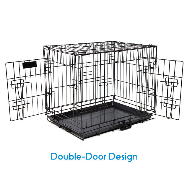 24"~ 48" Dog Cage Crate Kennel Rabbit Cat Collapsible Metal Cages Playpen Large