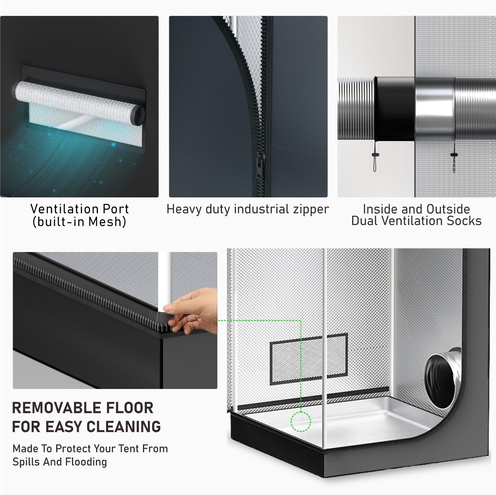 Grow Tent Room for Hydroponics Grow System Lighting Kits 240x120x200CM