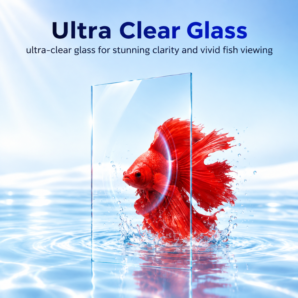 Aquarium Fish Tank LED Light Back Filter Pump Super White Galss 12L 22L 30L 42L