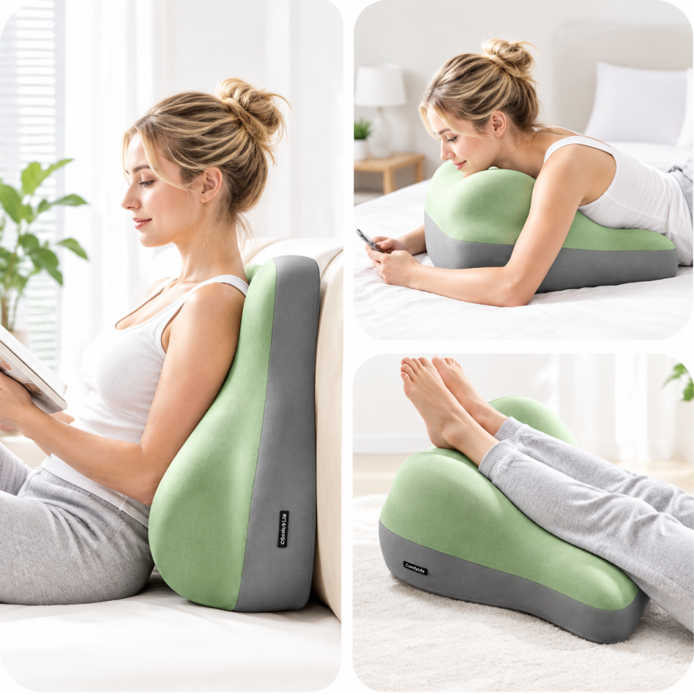 Sweet Spot Pillow Couples Wedge Memory Foam Cushion for Intimacy Support & Back