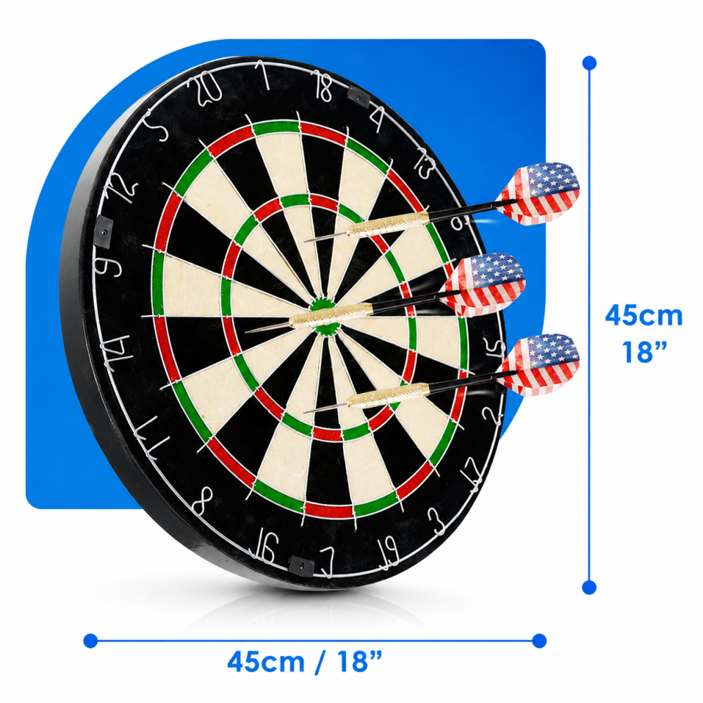 Competition Dartboard Target Sports Round Bristle Dart Board Game Play 45cm
