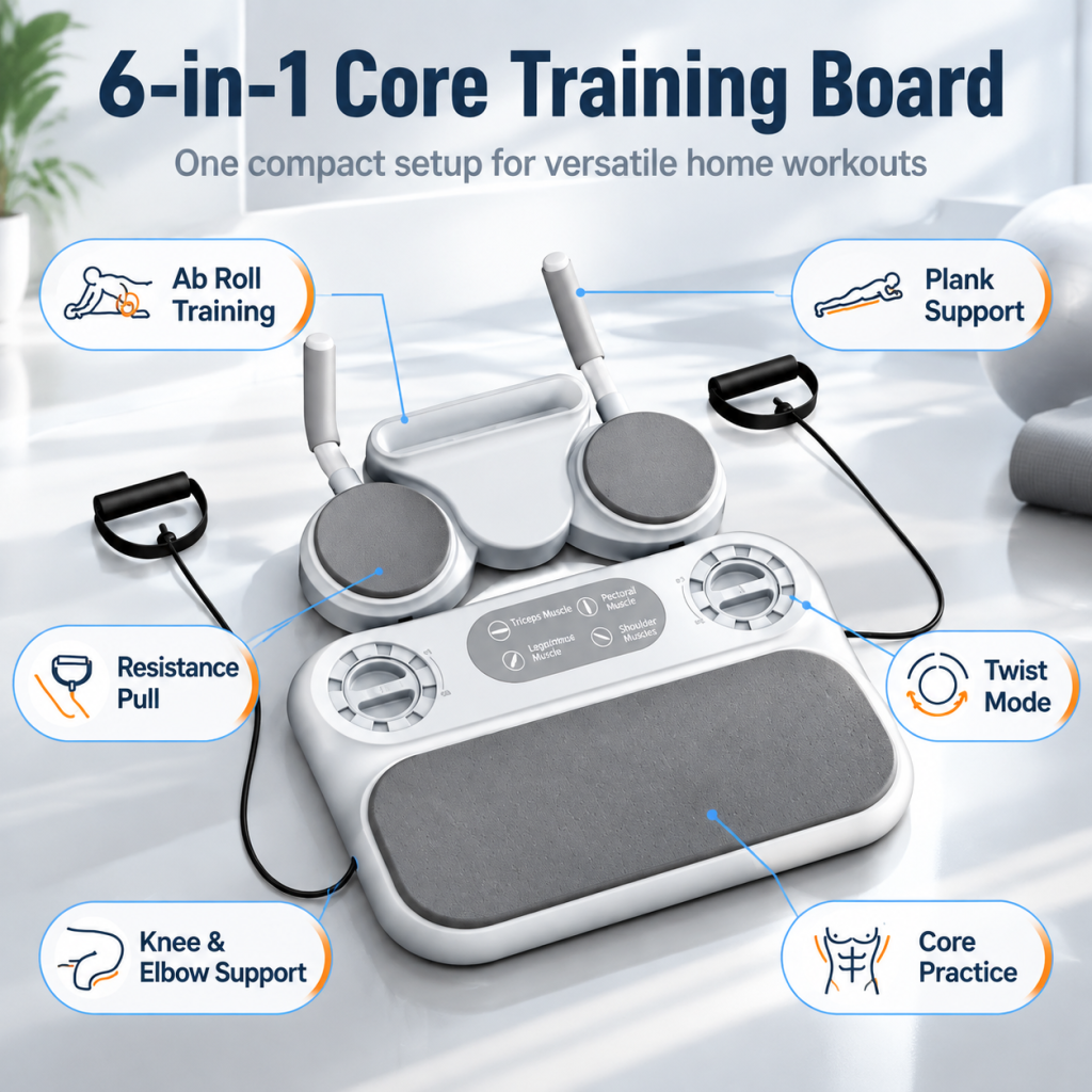 6 in 1 Push-Up Training Board Chest Muscles Abdominal Wheel Home Gym Exercise