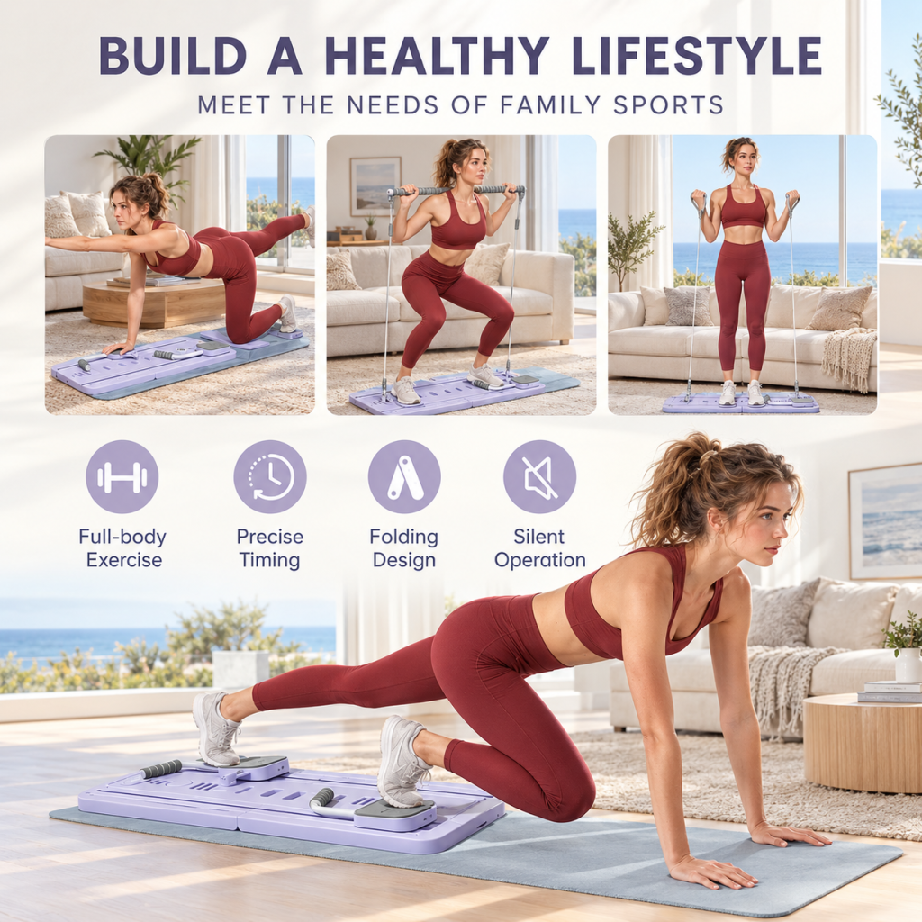 Pilates Reformer Board Machine Yoga bar Foldable 7in1 Home Gym Fitness Exercise