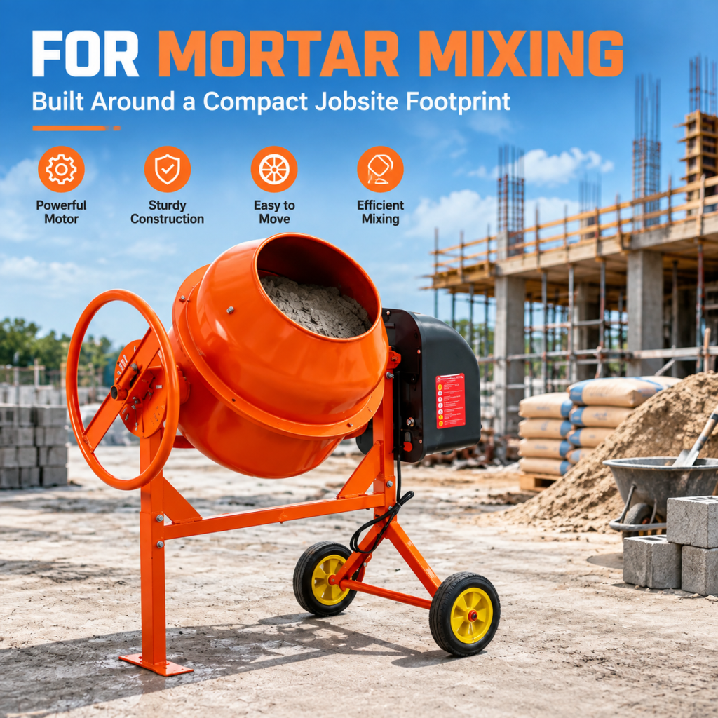 70/140L Portable Electric Concrete Cement Mixer Sand Gravel Mortar Construction