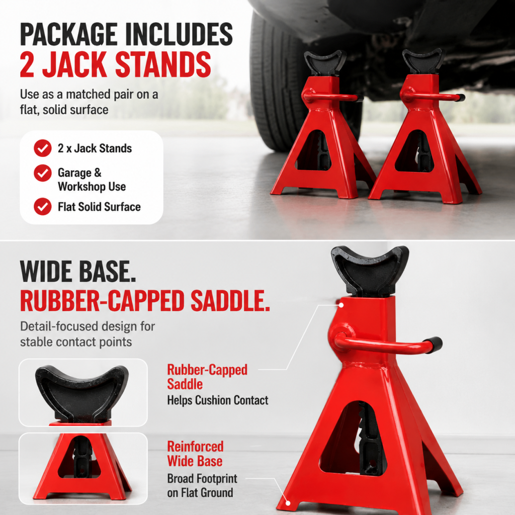 2Pcs 3Ton/6Ton Jack Stands Double Lock Adjustable Car Truck Lift Support