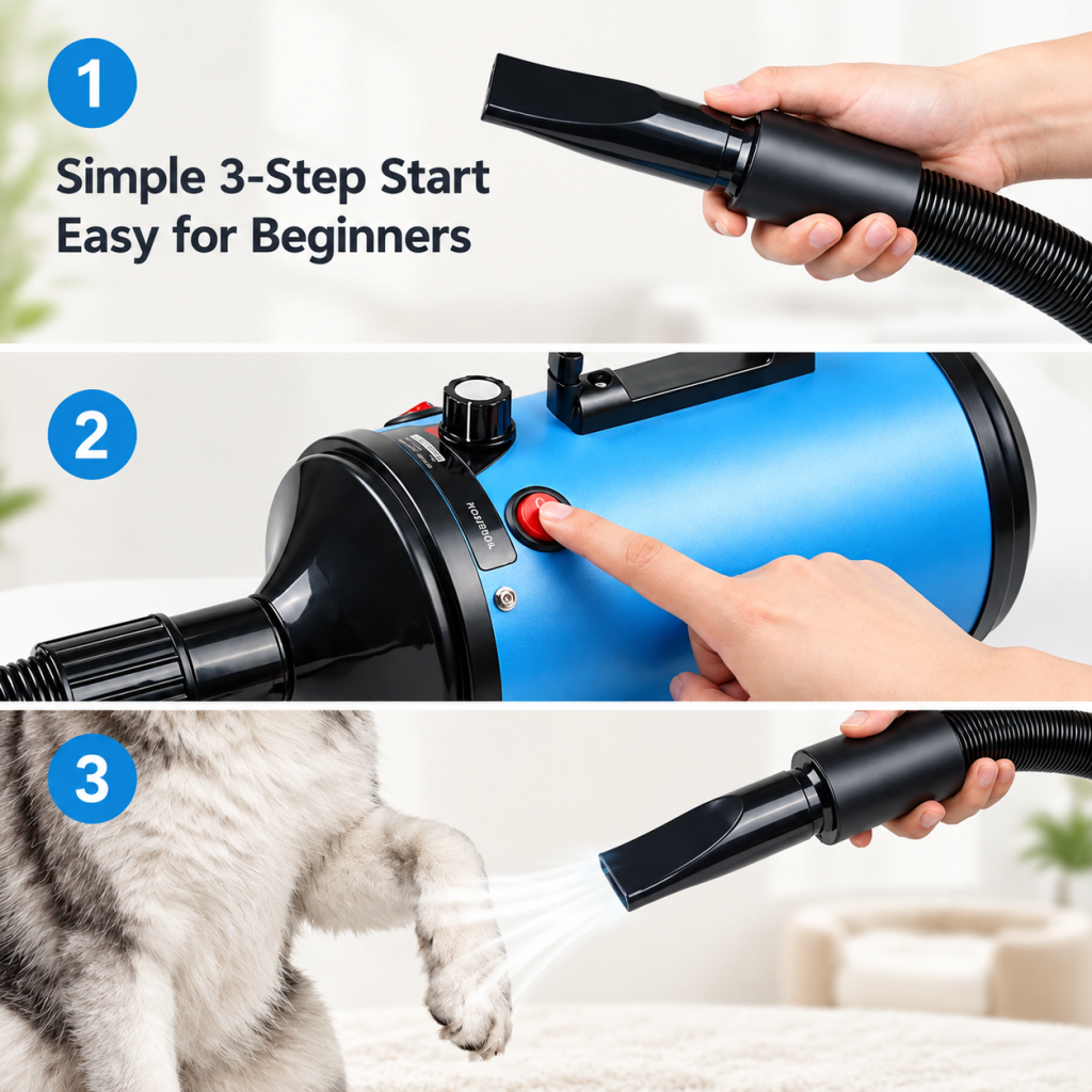3200W Pet Hair Dryer Hairdryer Dog Cat Grooming Blower Blaster Heater Adjustable