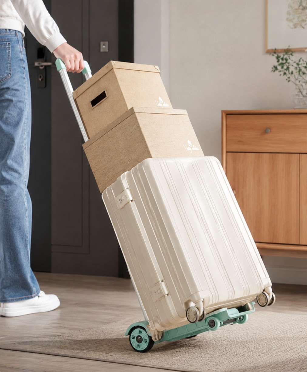 Folding Hand Truck Luggage Trolley Cart 20kg Lightweight Travel Moving Shopping