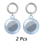 2 PCS Clear Case Cover Keyring Location Tracker Sleeve Shell for Apple AirTag