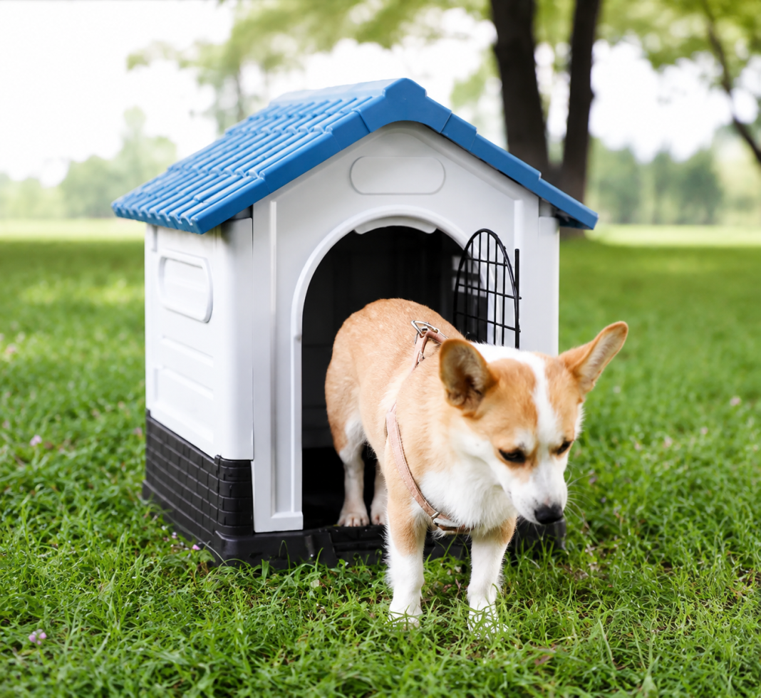 Pet Dog Kennel Outdoor Indoor Plastic Puppy Pet House Kennels Weatherproof L/XL