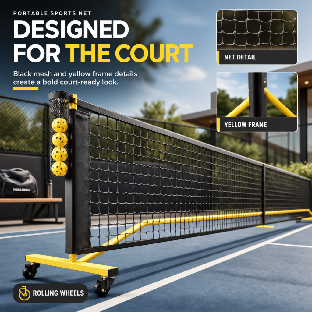 6.7M Full Portable Pickleball Net Lightweight Easy Setup Indoor Outdoor Backyard