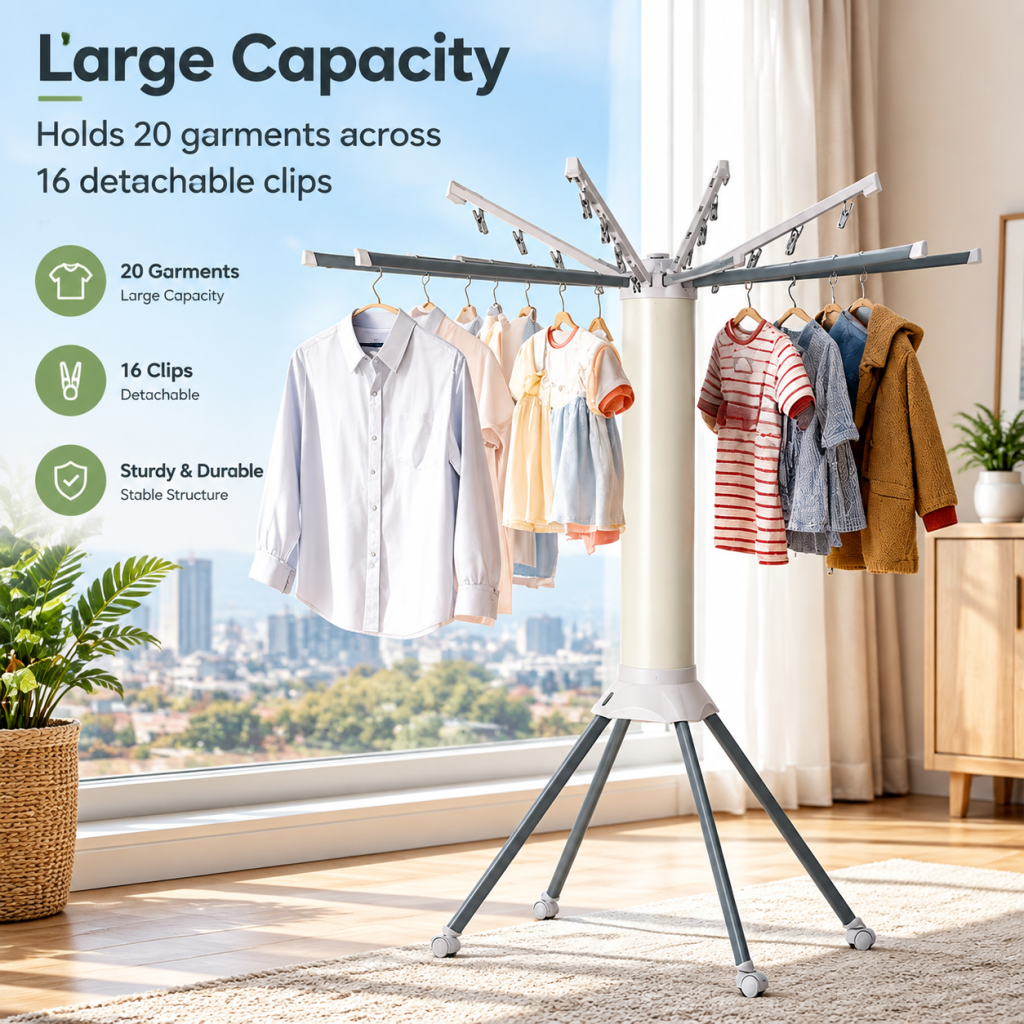 Standing Clothes Drying Rack Portable Foldable Airer Multi Garment Hanger Indoor