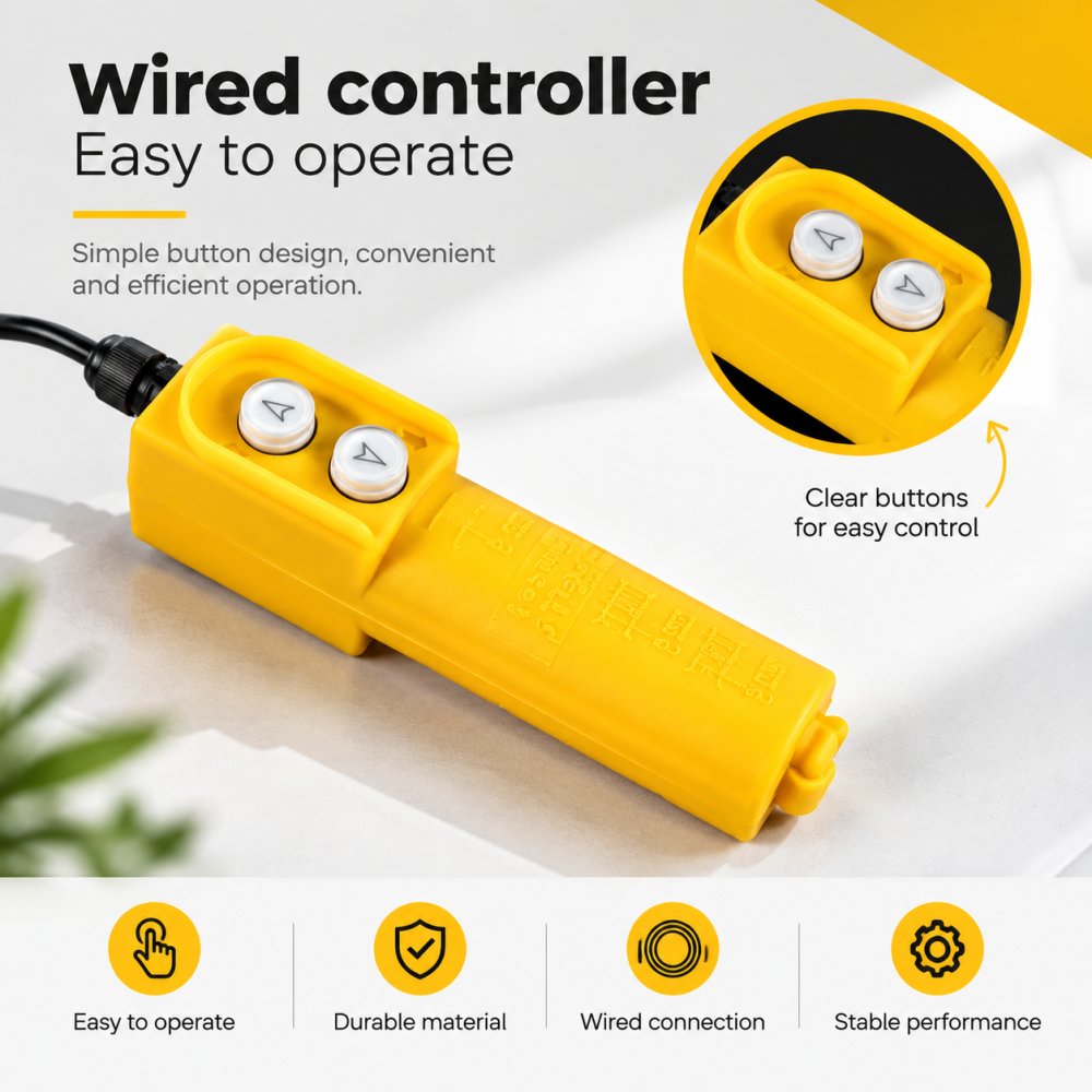 Micro Electric Hoist 220V Household Small Winch Crane Wired Remote 200-800Kg