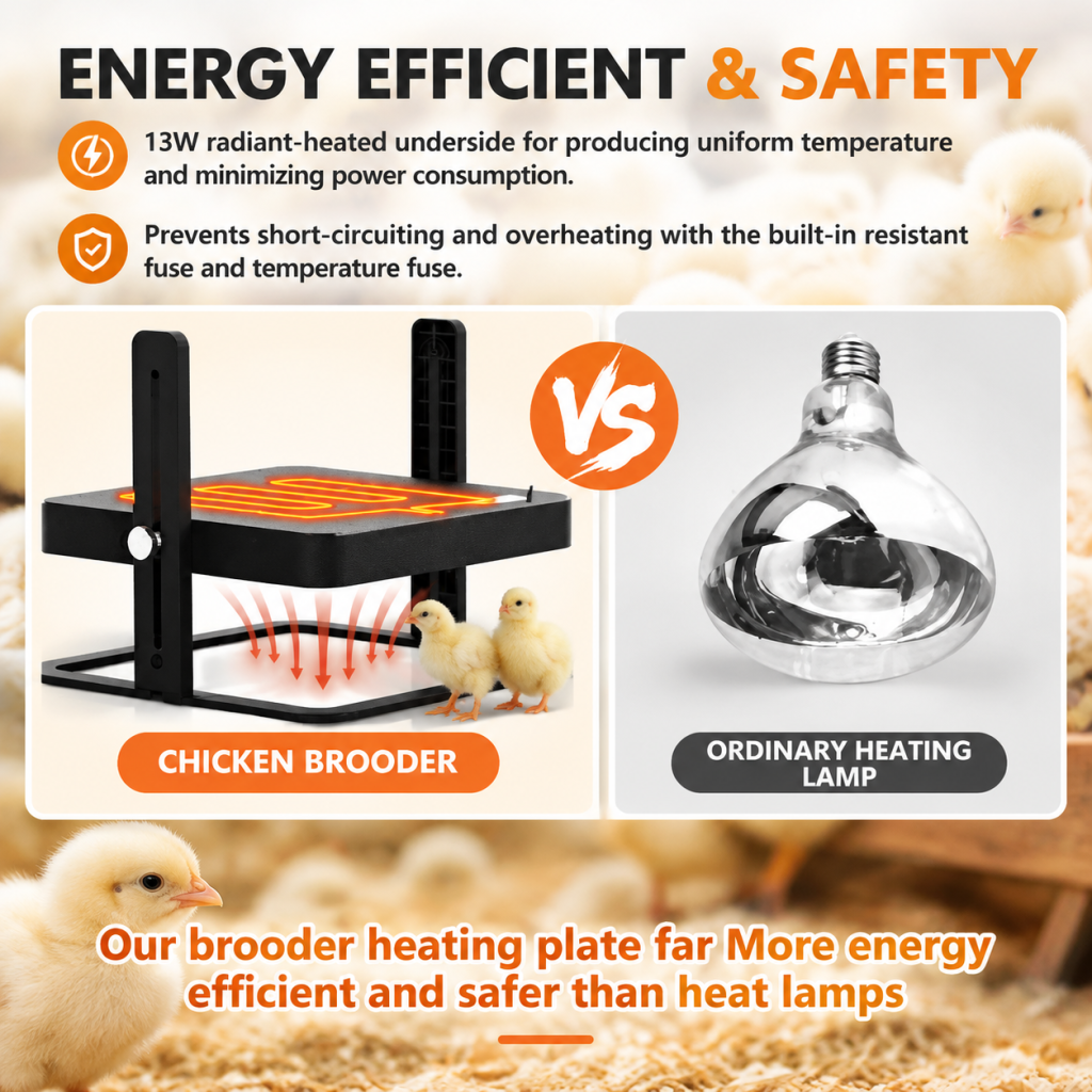 Chick Heating Plate Chicken Coop Heater Poultry Brooder Adjustable Temperature