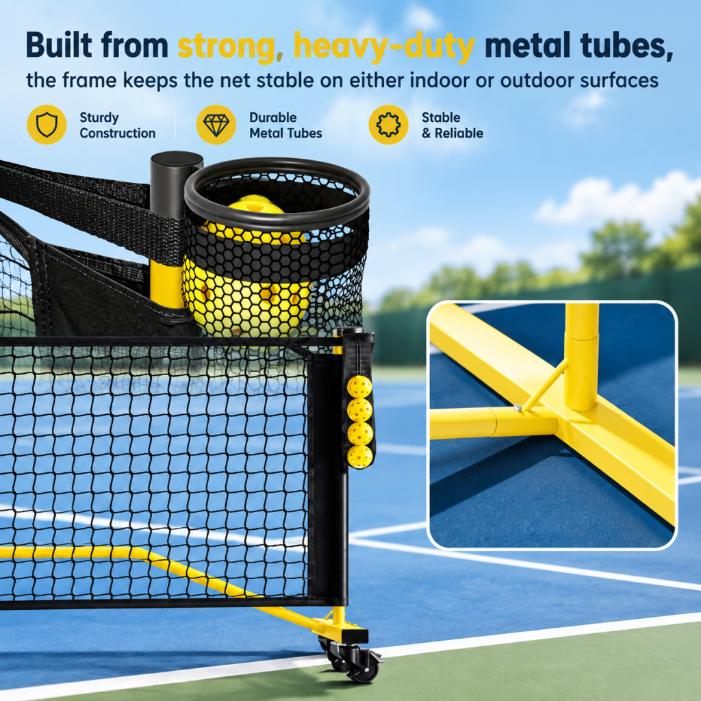6.7M Full Portable Pickleball Net Lightweight Easy Setup Indoor Outdoor Backyard