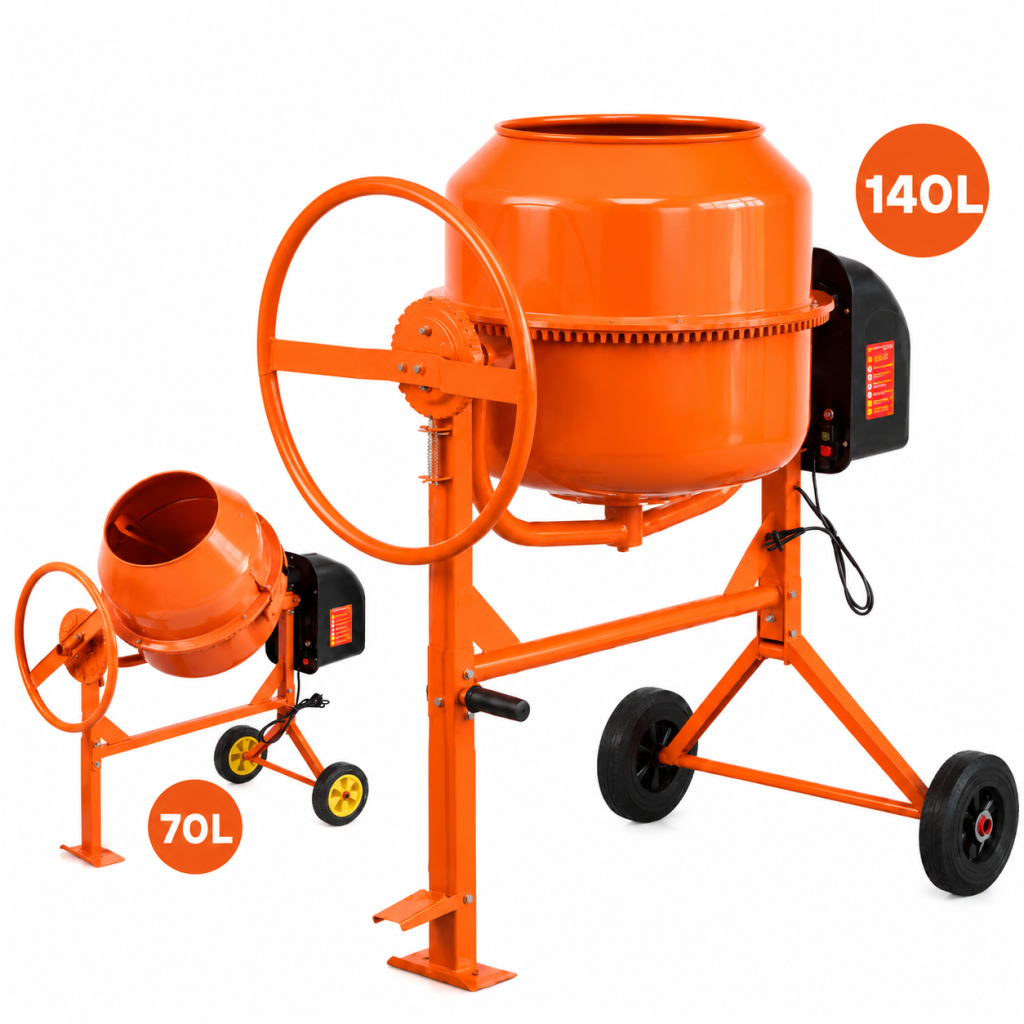70/140L Portable Electric Concrete Cement Mixer Sand Gravel Mortar Construction