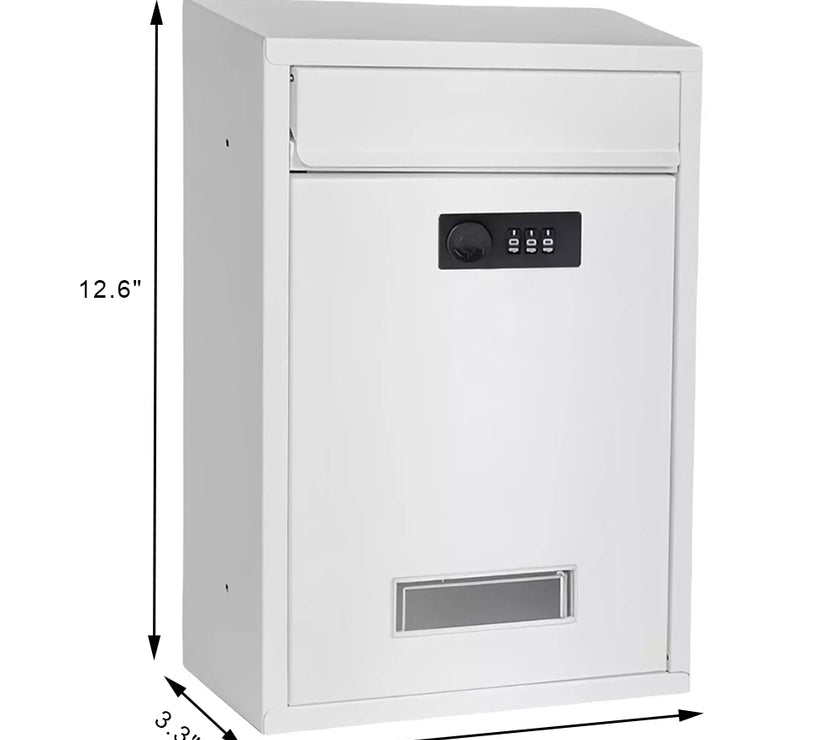 Wall-Mount Mailbox with Combination Lock Hanging Secured Postbox for House Home Outside