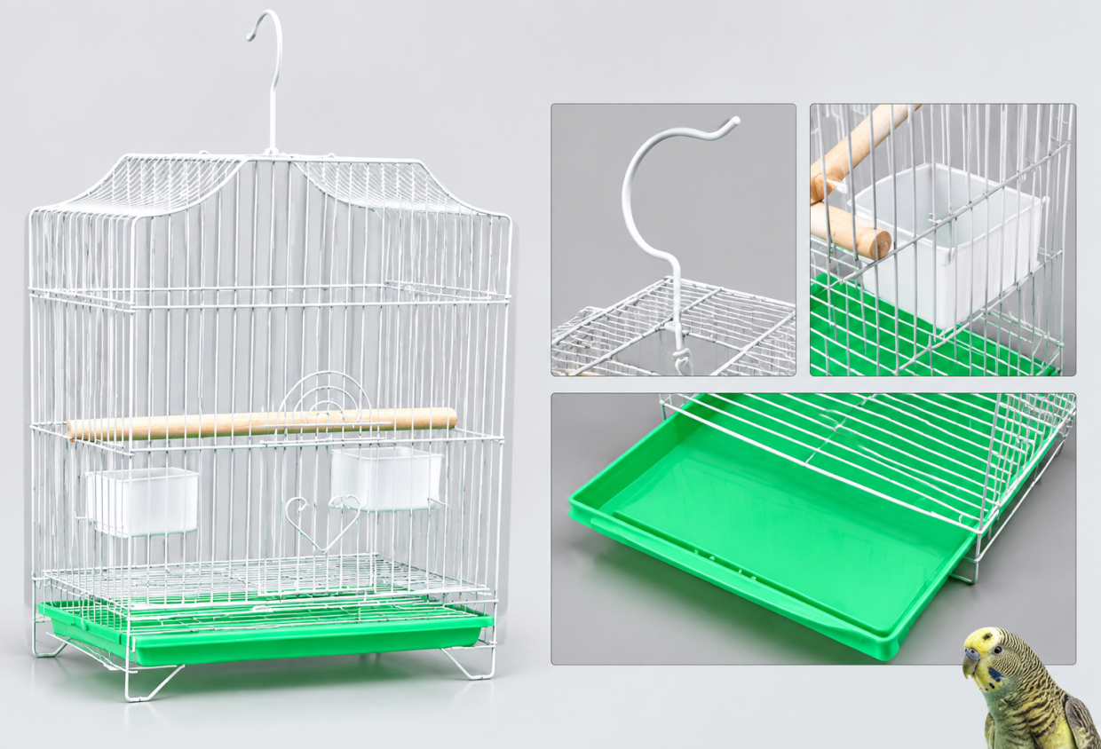 55cm Hanging Parrot Cage Cockatiel Aviary Pet Budgie Metal Frame Small Bird Cage