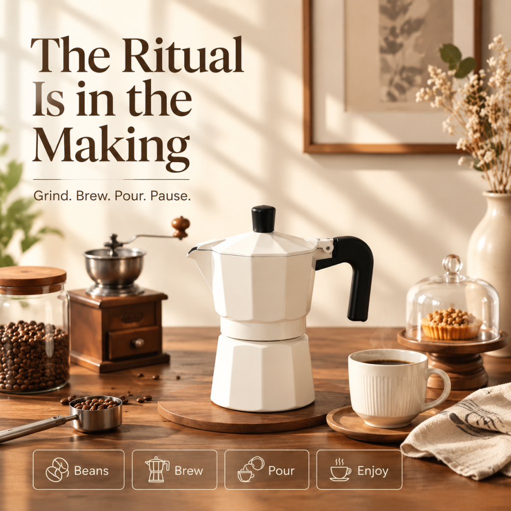 Stove Top Italian Coffee Maker Moka Pot 100ML Espresso Latte Percolator Portable