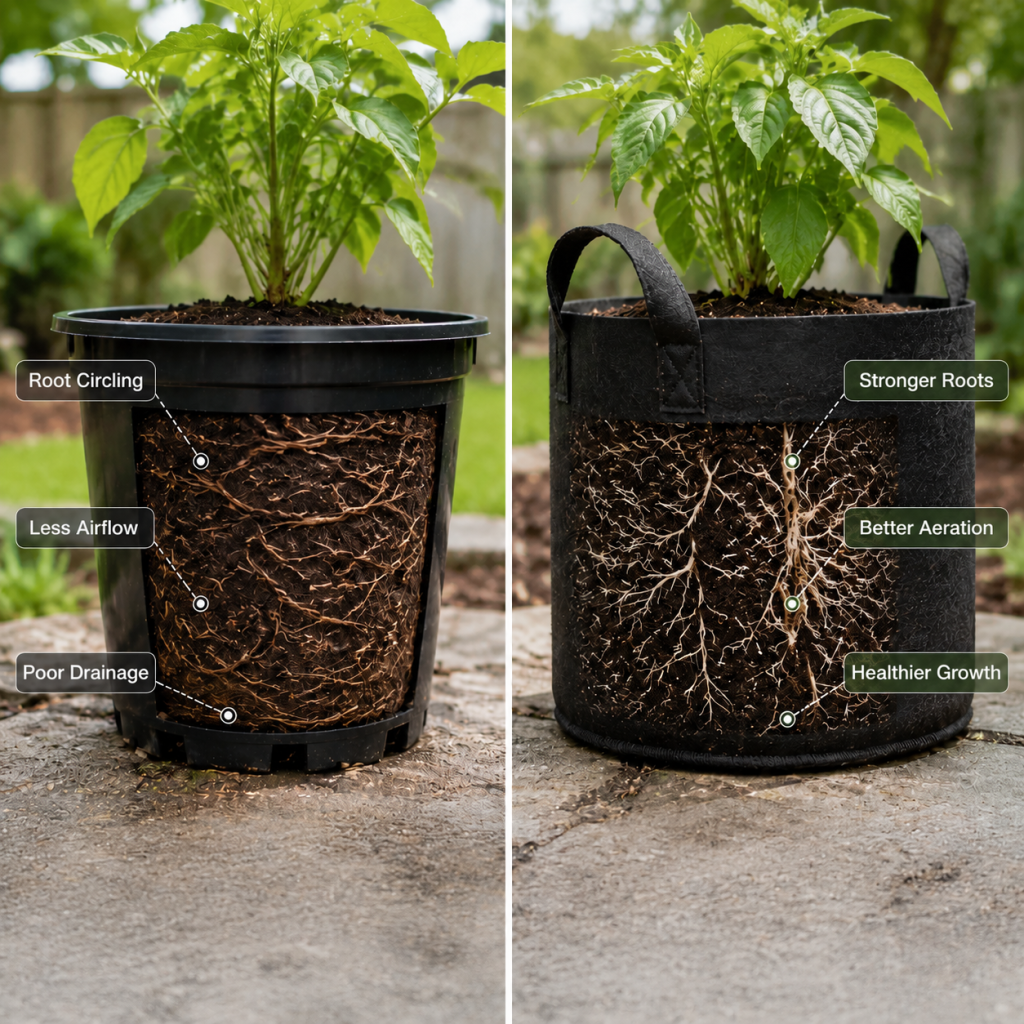 Grozy Premium Fabric Grow Bags Australia | Breathable Pots For Healthier Plants