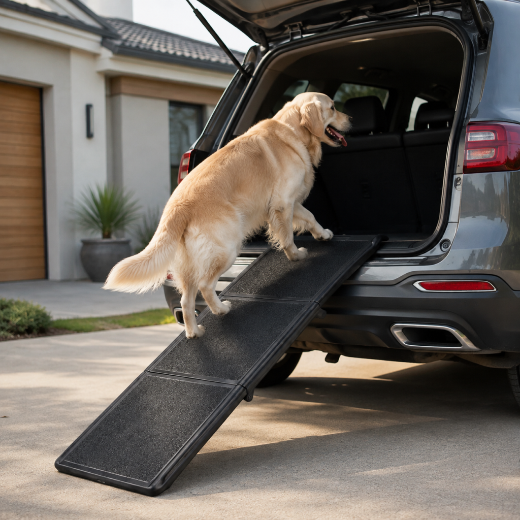 Foldable Dog Ramp Pet Car Stairs Steps Travel Ladder Portable Adjust SUV Sofa