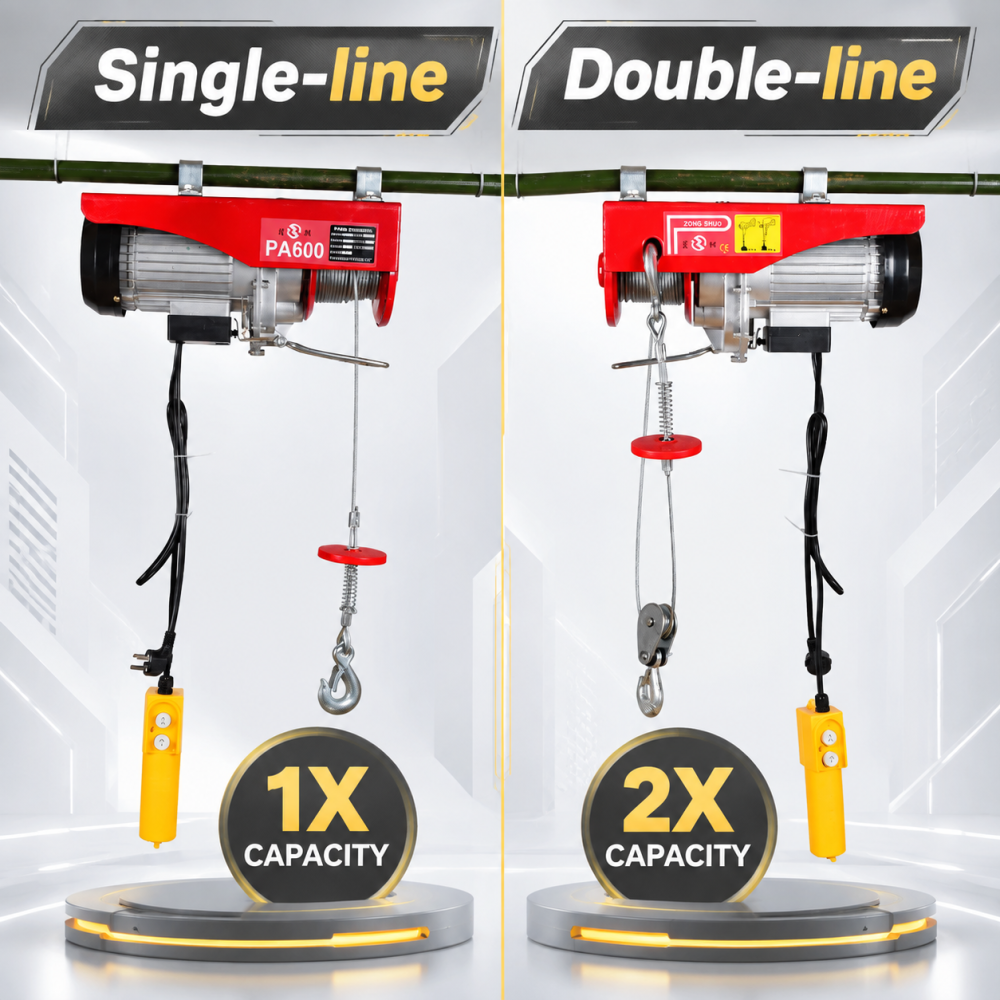 Micro Electric Hoist 220V Household Small Winch Crane Wired Remote 200-800Kg