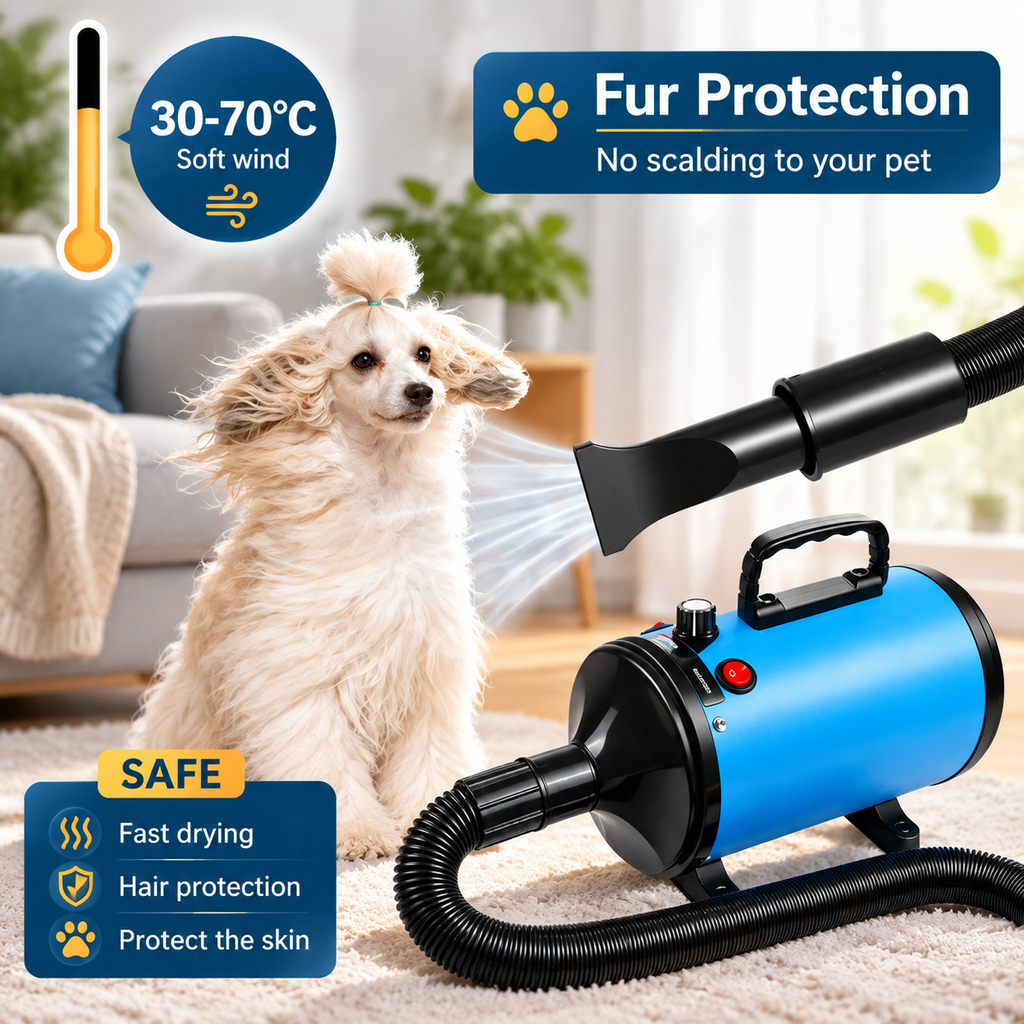 3200W Pet Hair Dryer Hairdryer Dog Cat Grooming Blower Blaster Heater Adjustable