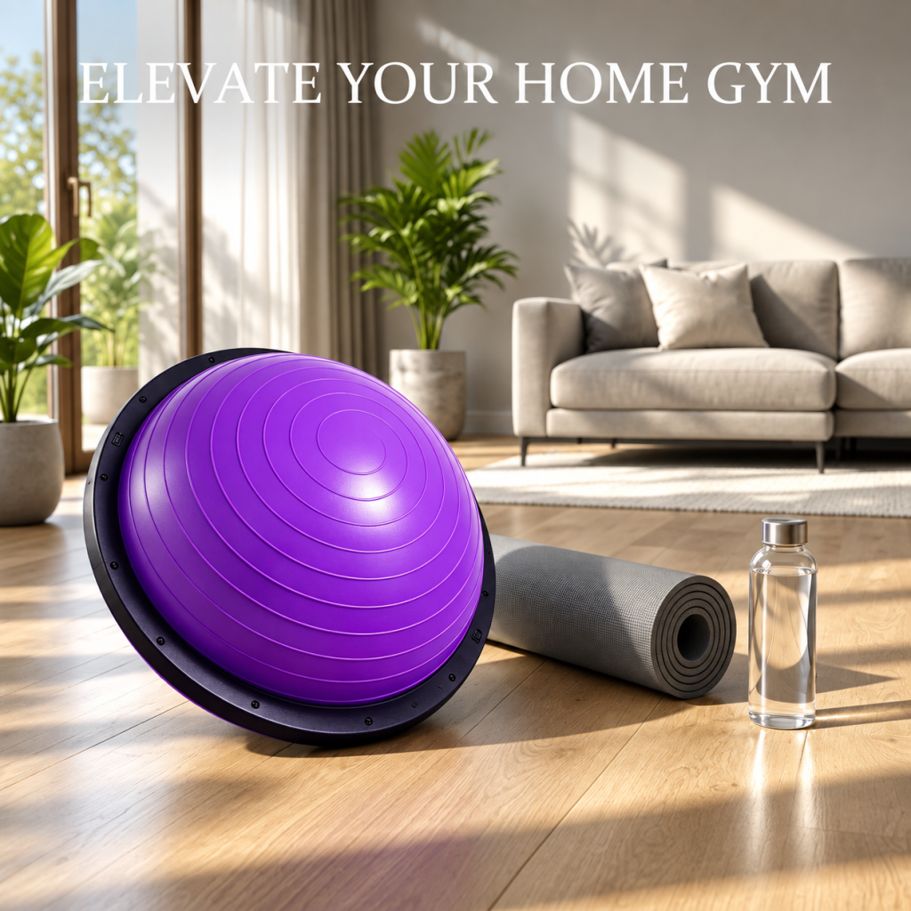 58cm Anti-Burst Half Dome Balance Trainer Yoga Ball Resistance Band Home Gym