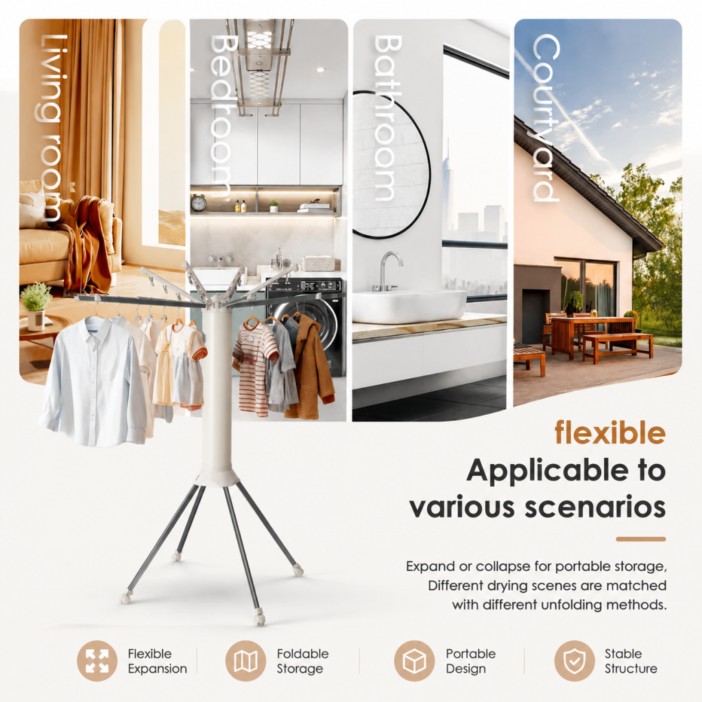 Standing Clothes Drying Rack Portable Foldable Airer Multi Garment Hanger Indoor