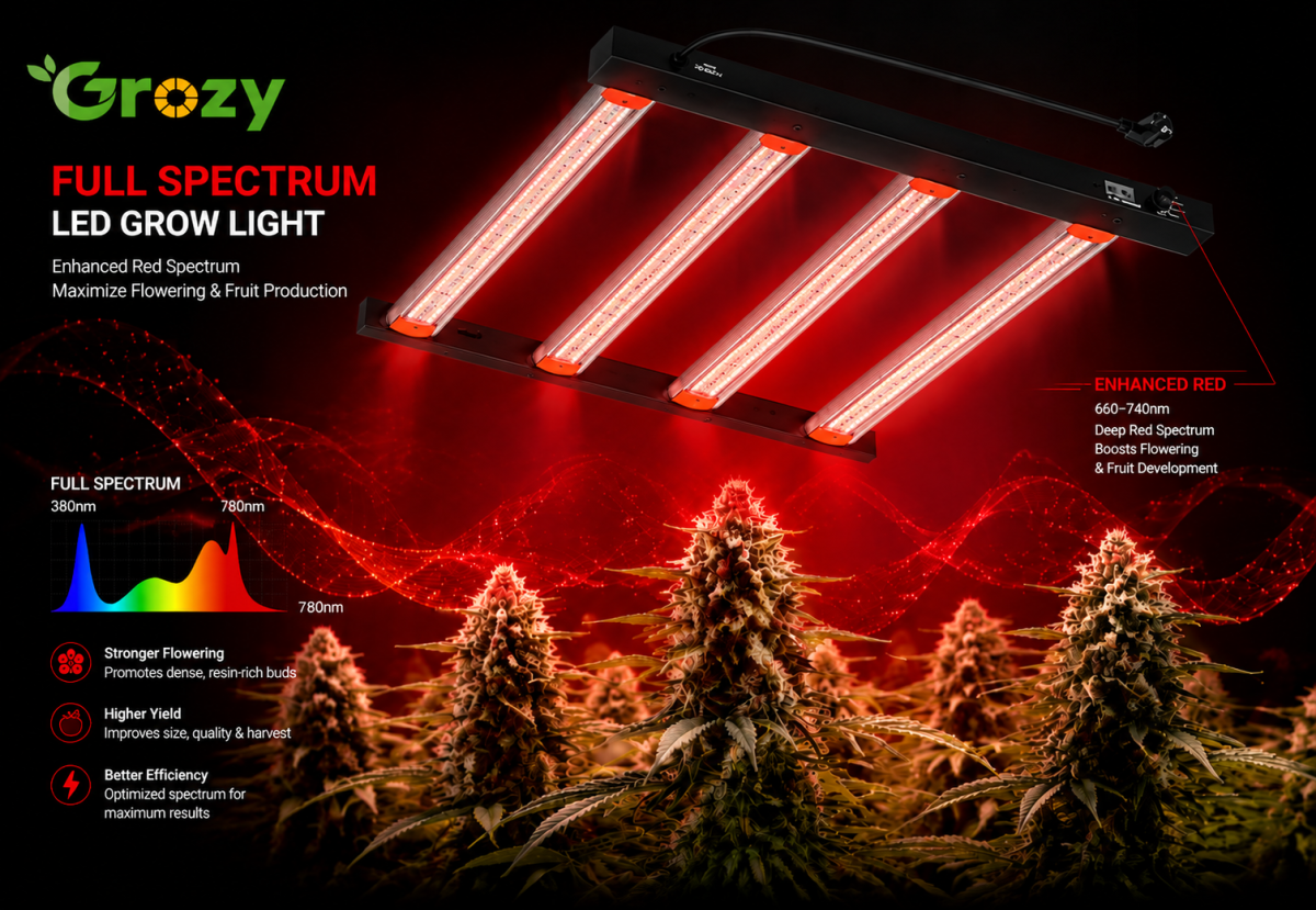 Red Light
Supports flowering and fruit development.