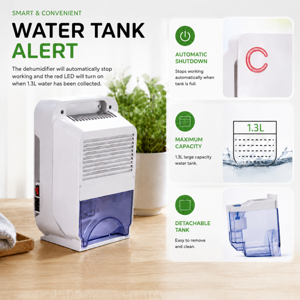 Mini Dehumidifier Portable Home Office for Grow Tent Room Closets Bathroom