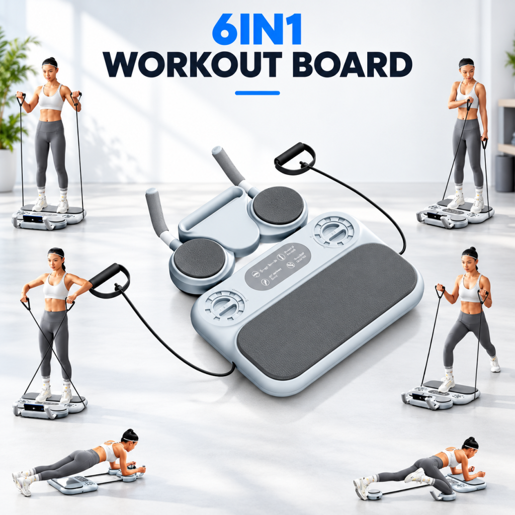 6 in 1 Push-Up Training Board Chest Muscles Abdominal Wheel Home Gym Exercise