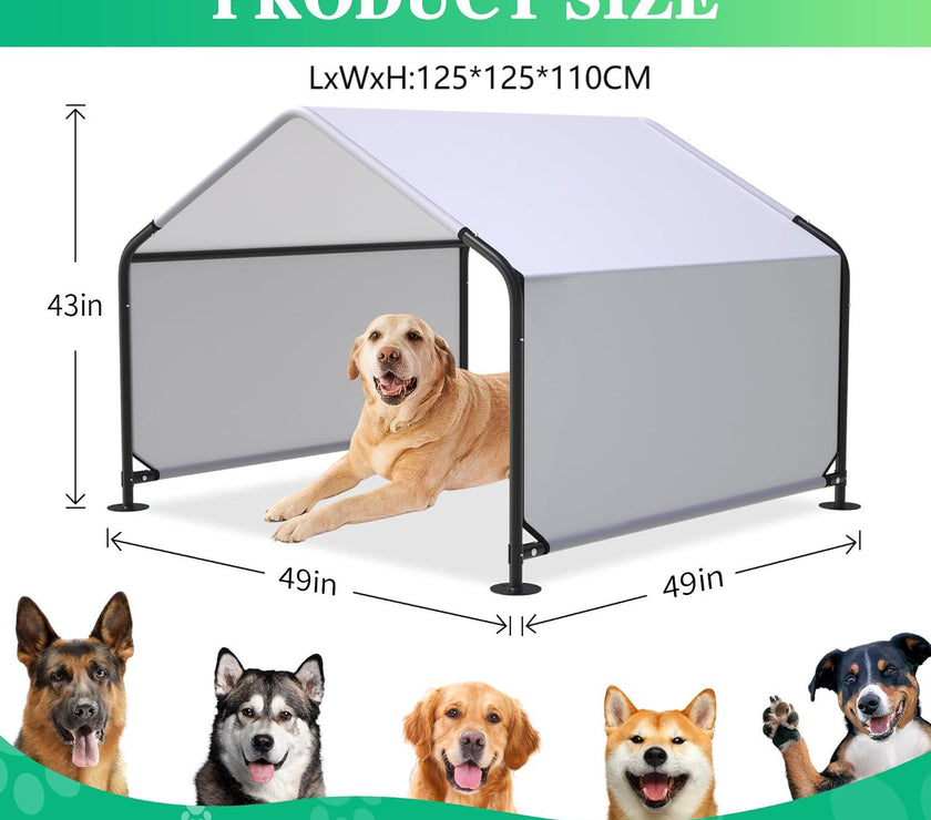 Dogs Canopy Rain Shelter Pet Sunshade Tent Detachable UV Protection Awning