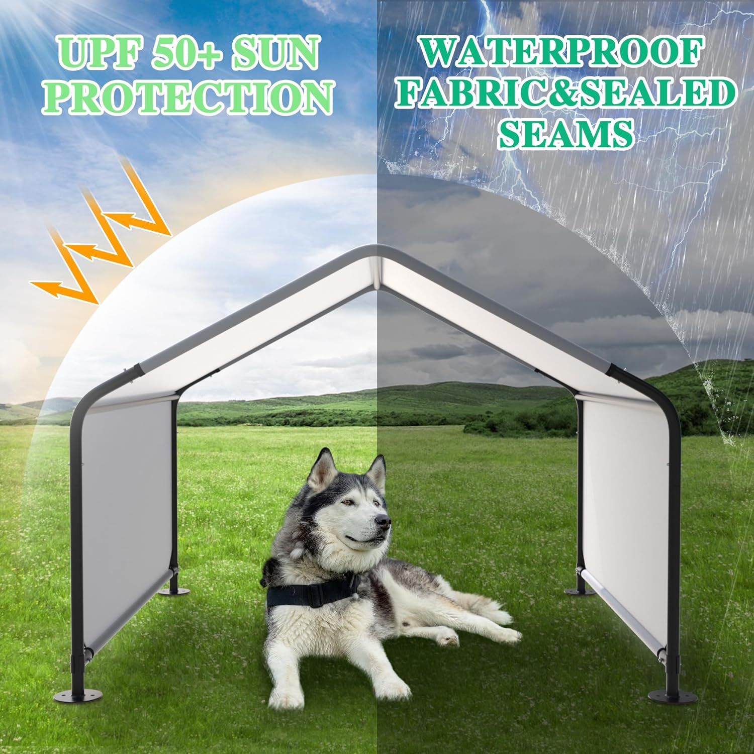 Dogs Canopy Rain Shelter Pet Sunshade Tent Detachable UV Protection Awning