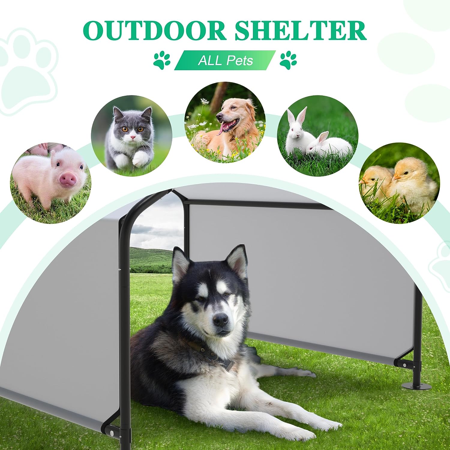 Dogs Canopy Rain Shelter Pet Sunshade Tent Detachable UV Protection Awning