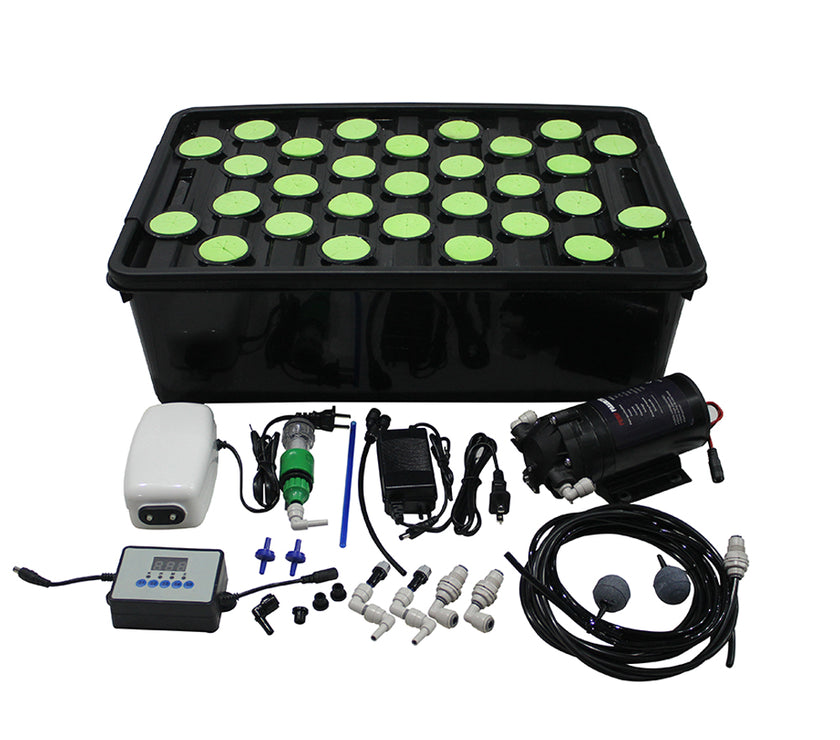 Hydroponics Aeroponics + DWC Growing System Clone Station Mist Pump Cycle Timer Complete Kit