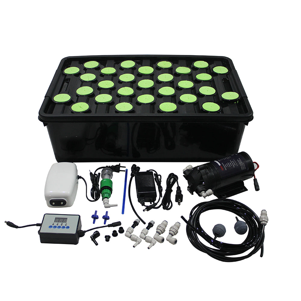 Hydroponics Aeroponics + DWC Growing System Clone Station Mist Pump Cycle Timer Complete Kit