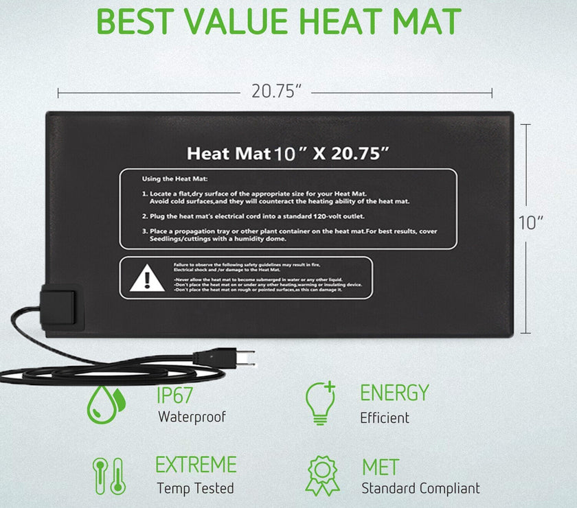 Seedling Heat Mat Heating Pad for Propagation Cloning Germination