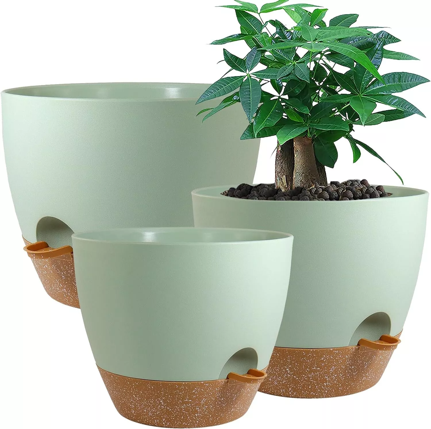 9/10/12 inch 3 PCS Self Watering Planters Kit Drainage Hole Plants Flower Pot