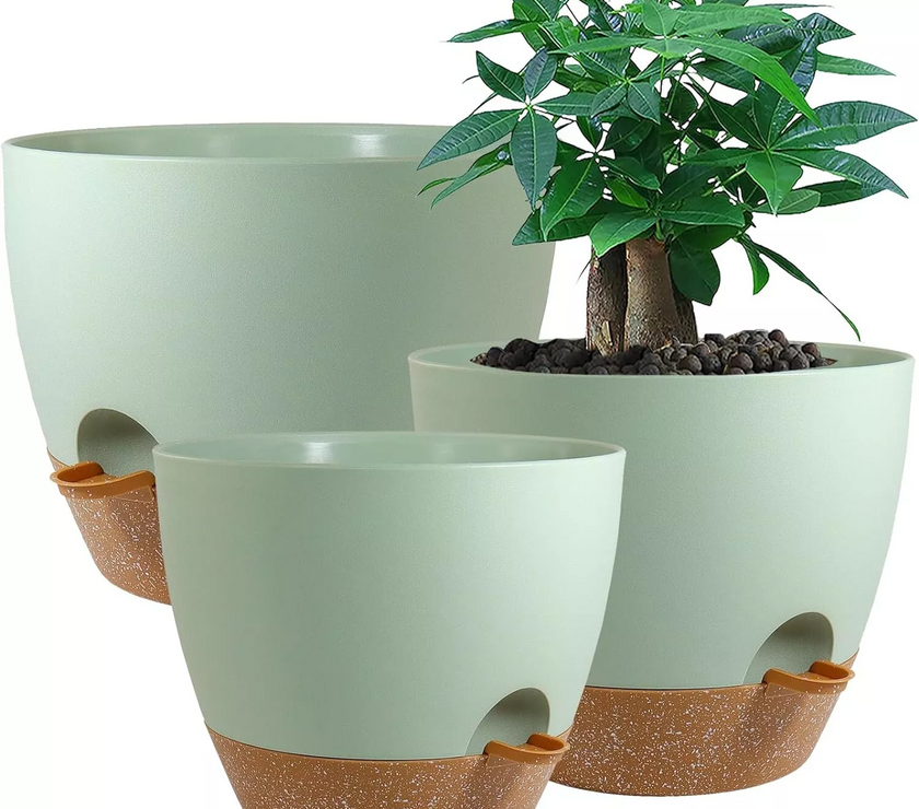 9/10/12 inch 3 PCS Self Watering Planters Kit Drainage Hole Plants Flower Pot