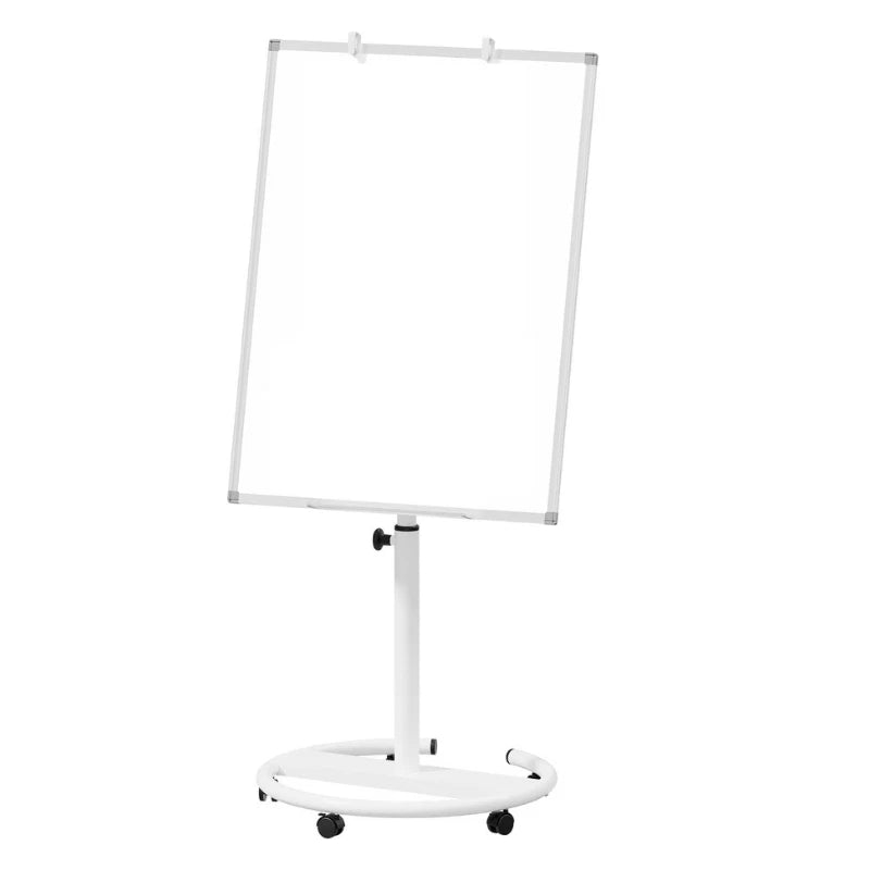 Magnetic Whiteboard Stand Rolling Round Base Adjustable Height Office Classroom