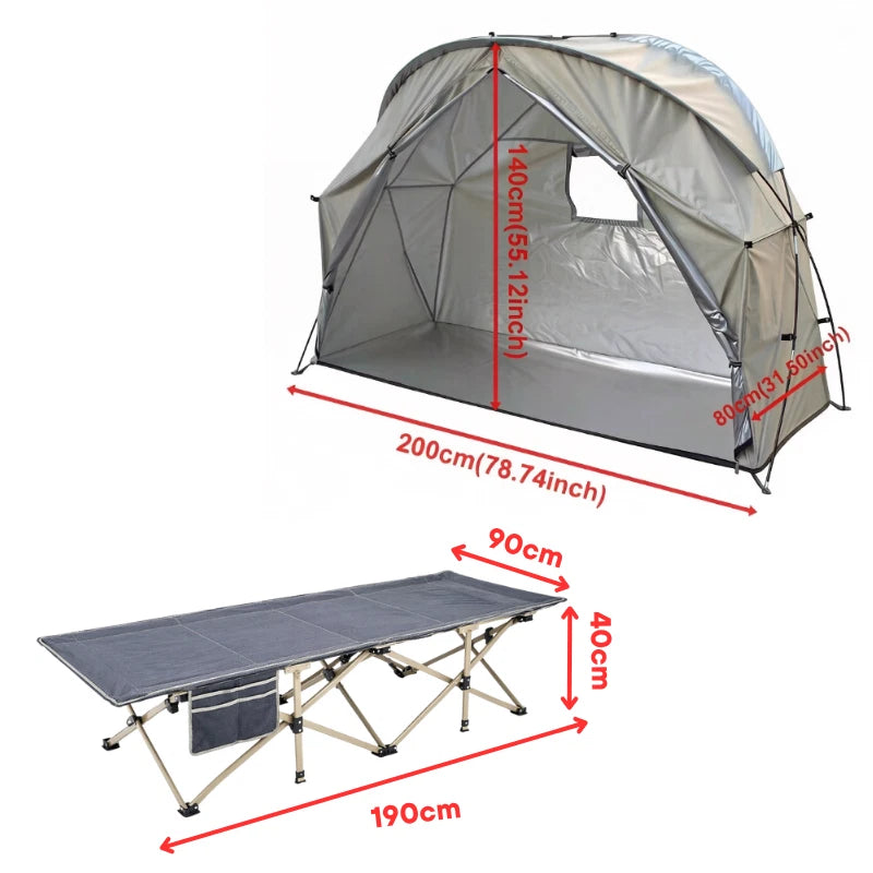 1-Person Elevated Off-Ground Camping Cot Bed Tent Combo Hiking Beach Travel