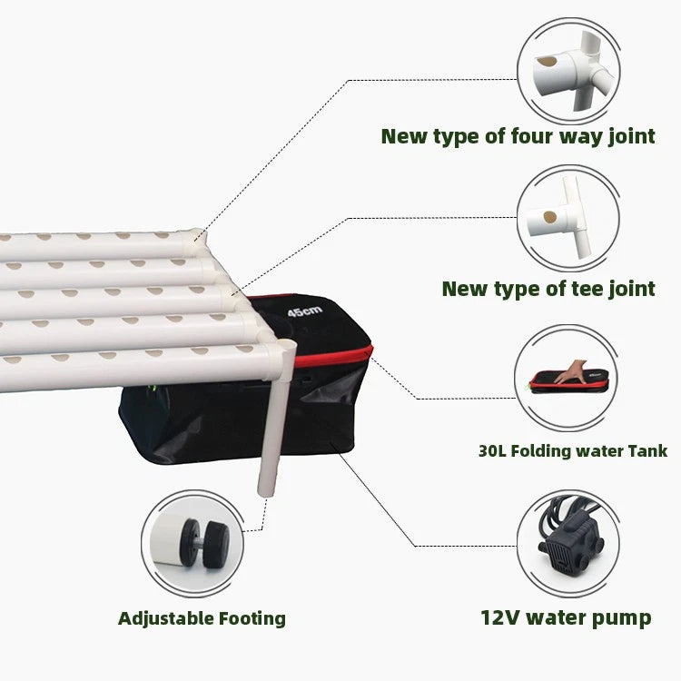45/90/108/144 Sites Hydroponic NFT Grow System with Timer Water Tank Vegetable Planting Kit
