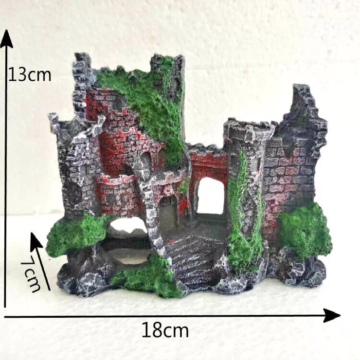 Aquarium Fish Tank Rockery Landscaping Cave Castle Mountain Decoration Ornament