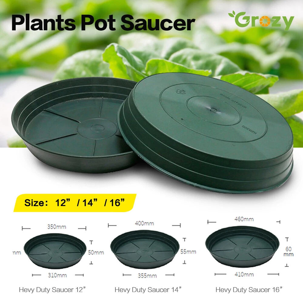 Heavy Duty Plant Pot Drip Tray Plastic Saucer Indoor Outdoor Garden Hydroponic Growing Pots