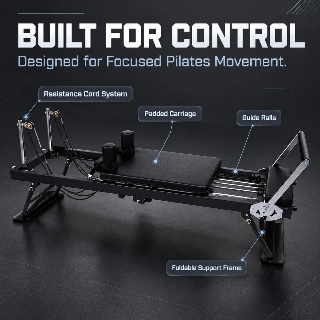 Pilates Reformer 197×57×72.5 cm Yoga Bed Machine Home Gym Fitness Studio Use