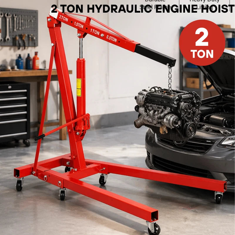 2 Tonne Hydraulic Engine Crane Folding Hoist Portable Garage Workshop Car Engine Lifter