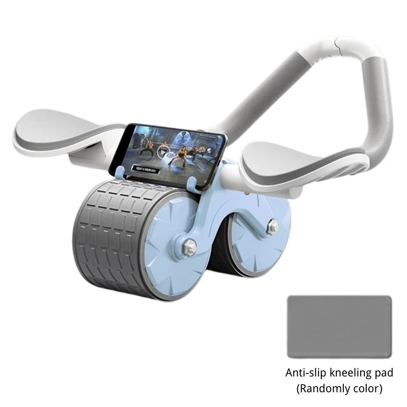 Automatic Rebound Ab Roller Abdominal Wheel Elbow Support Anti-Slip Fitness Gym